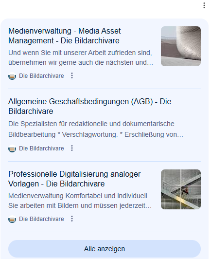 ONE WebDESIGN - SEO - KI-Antwort von Google für Bildarchivare