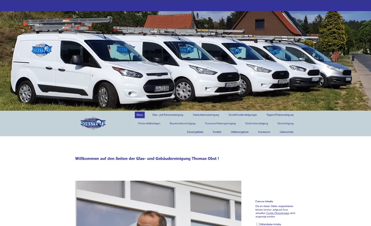 Screenshot Website mit Baukastensystem von Thomas Obst